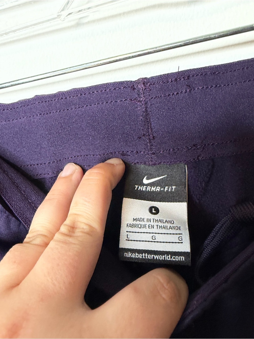 Nike Therma-FIT Purple Fleece Athletic Sweatpants Pants Large L - Picture 4 of 9